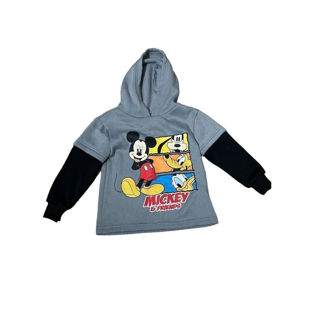 Mickey And Friends Hoodie Boys Kids No Size 3-4yr Dual Layer